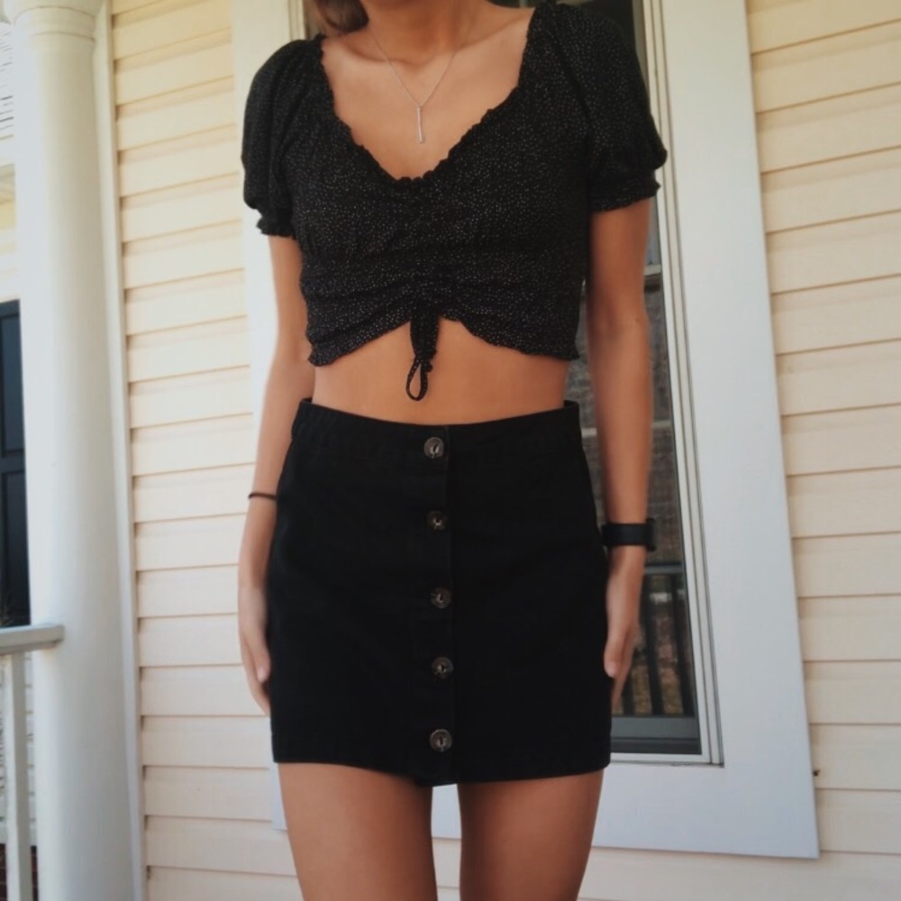 Black Denim Skirt